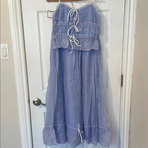 Light Blue Maxi Skirt Set